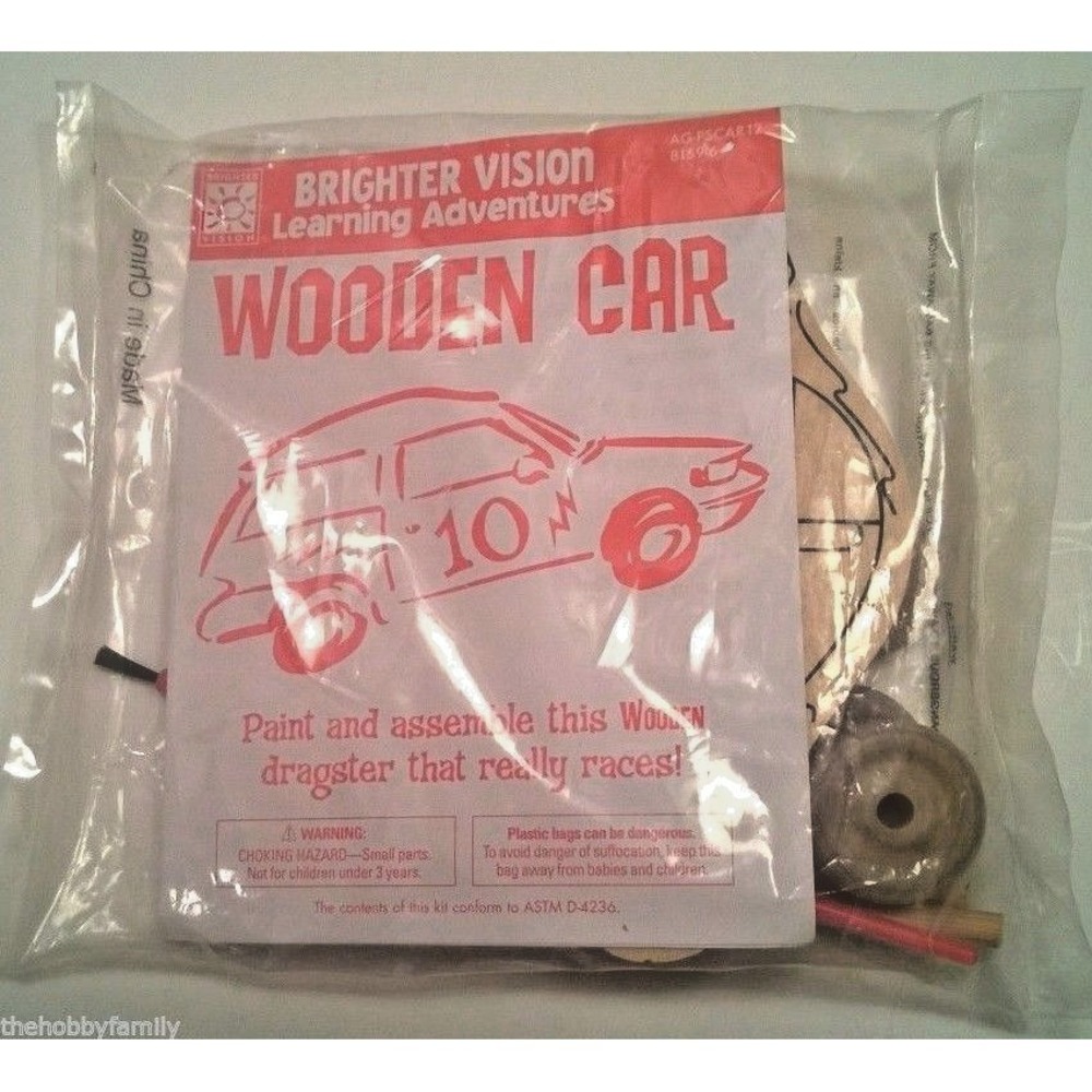 Brighter Vision Wooden Race Car Dragster Kid Build Kit Wood Crafts DIY Project